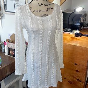 Cute fitted white knit dress